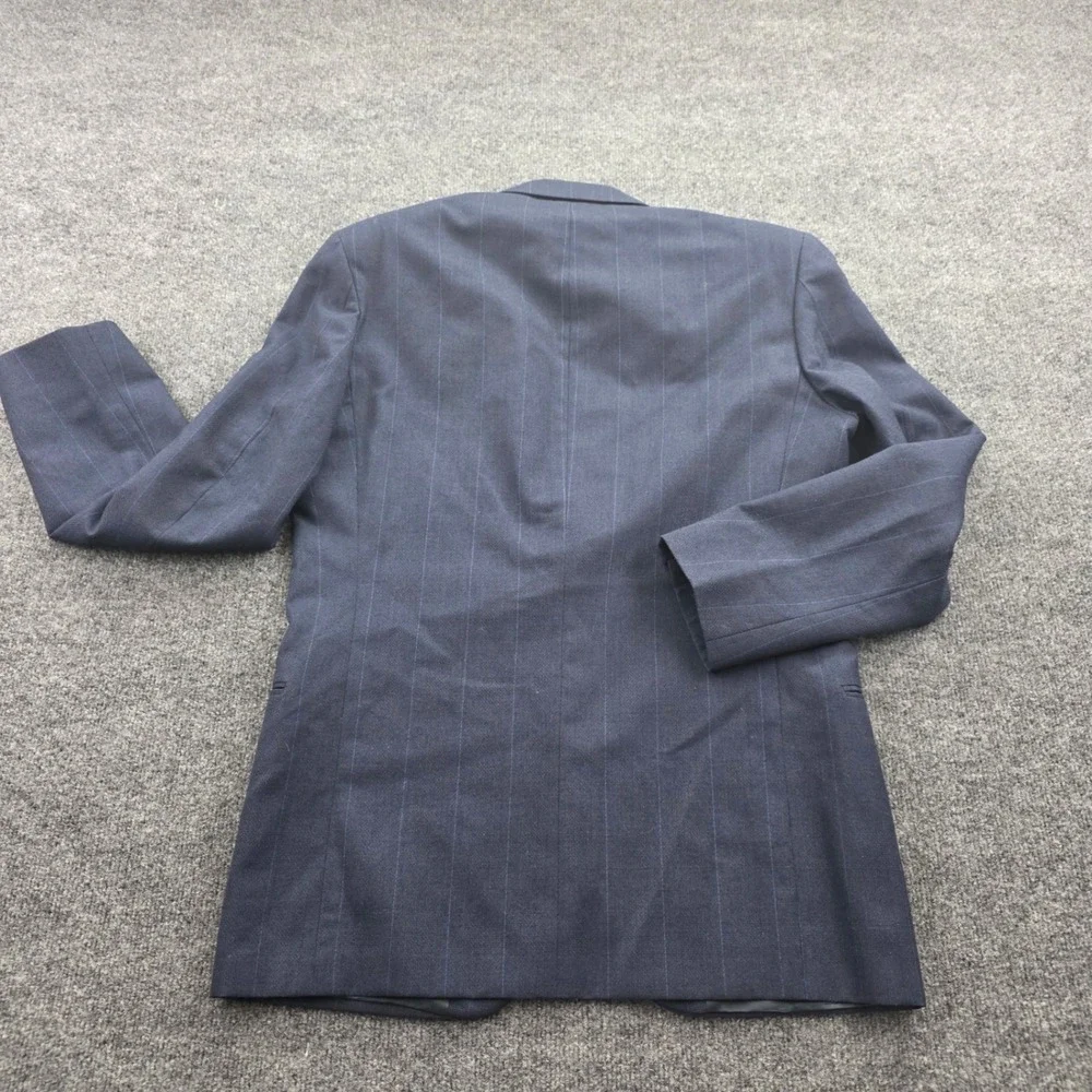 Yves Saint Laurent Blazer Mens Vintage Pinstripe Wool Suit Jacket‎ Navy France